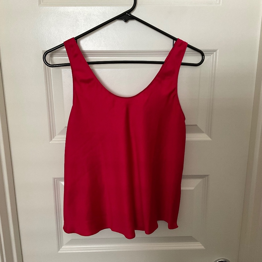 Victoria’s Secret Bow Back Satin Tank Top - Red‎ - Size XS